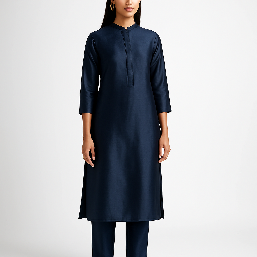 Straight Cut Silk Kurta