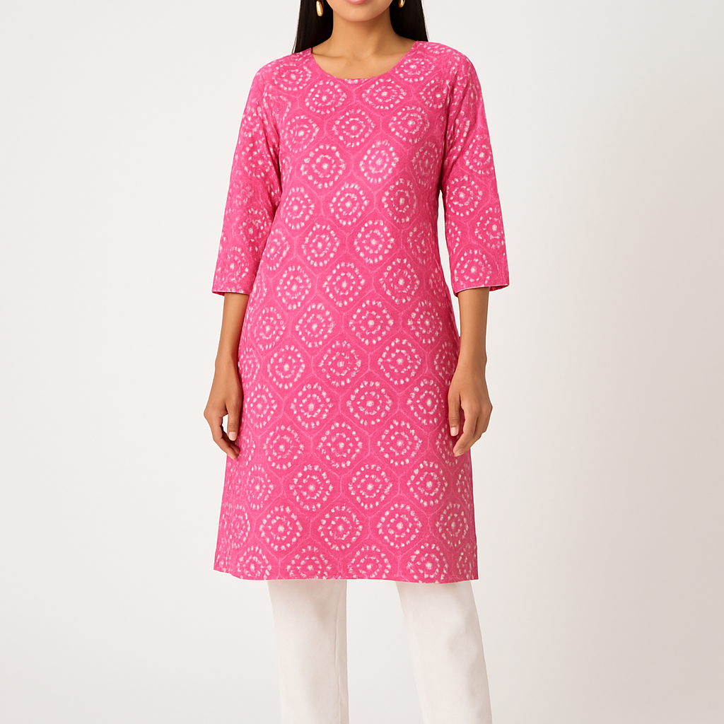 Bandhani Print Cotton Kurta