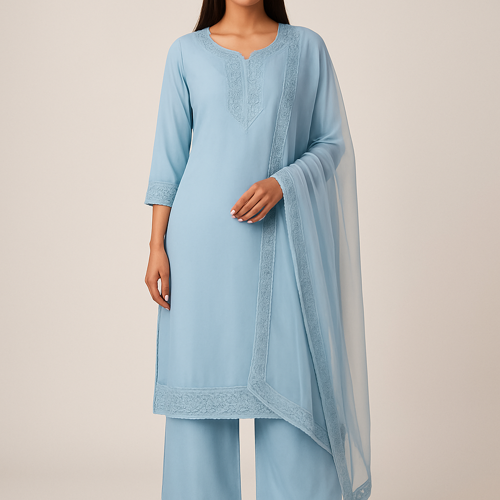 Straight Cut Palazzo Suit