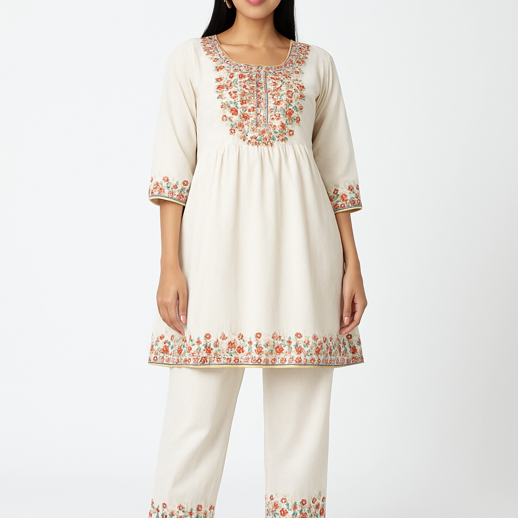 Embroidered Cotton Co-ord Set