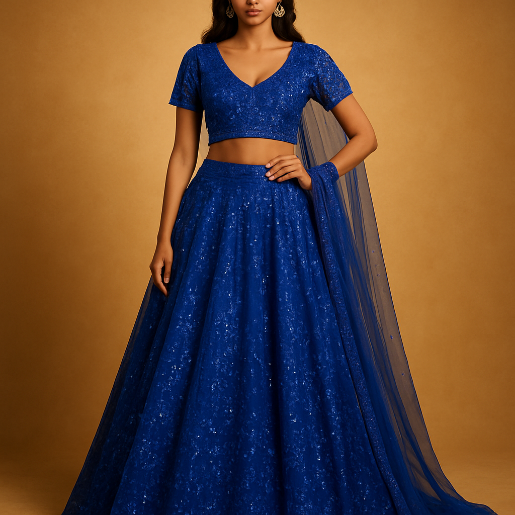 Party Wear Net Lehenga