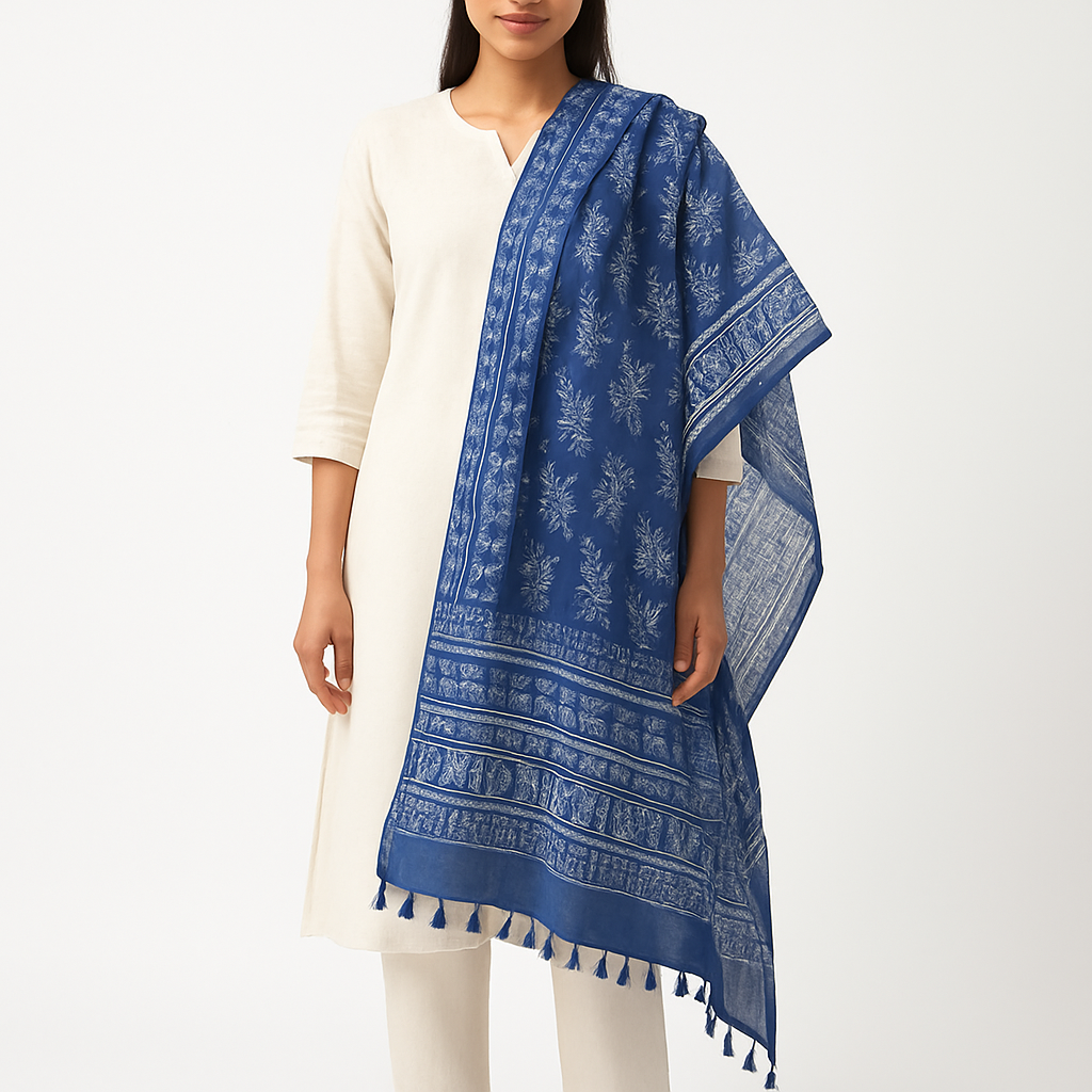 Cotton Block Print Dupatta